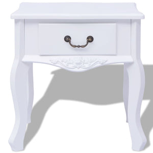 vidaXL Bedside Cabinet MDF White