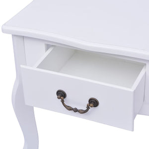 vidaXL Bedside Cabinet MDF White