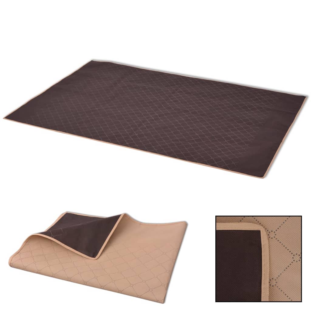 vidaXL Picnic Blanket Beige and Brown 100x150 cm