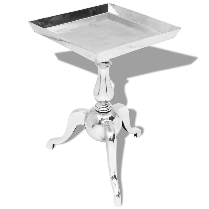 vidaXL Side Table Square Aluminium Silver