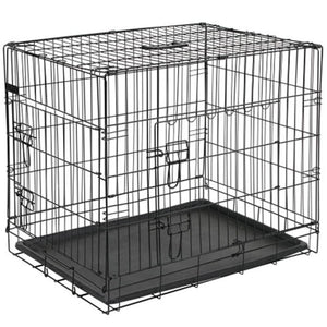 @Pet Dog Transport Crate Metal 63x44x50.5 cm Black 15001