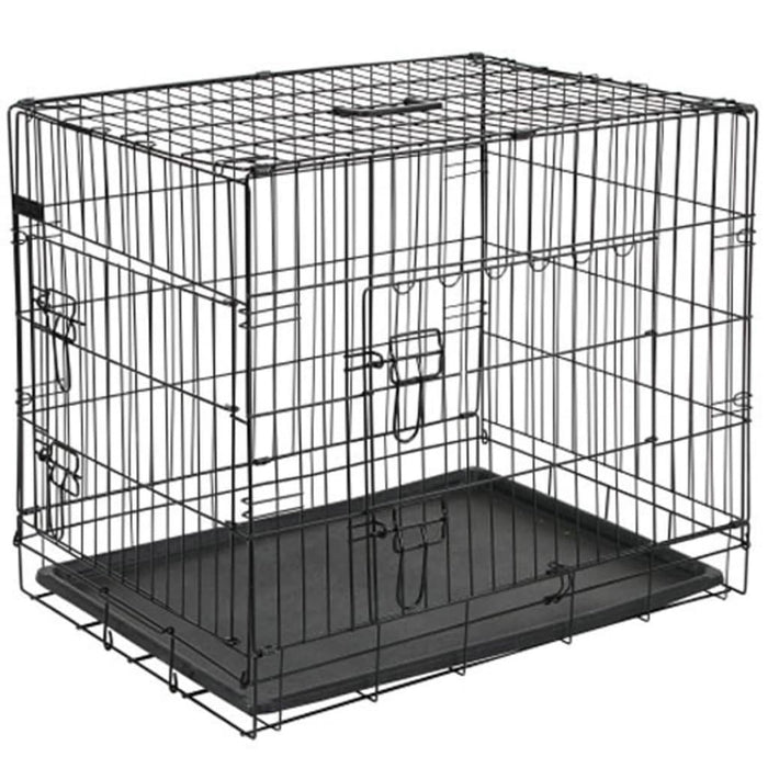 @Pet Dog Transport Crate Metal 92.5x57.5x64 cm Black 15003