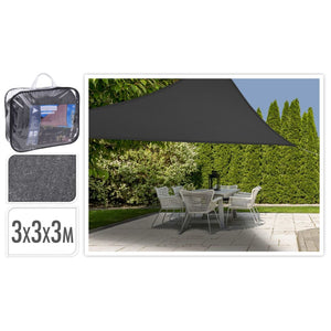 ProGarden Shade Cloth Triangle Dark Grey 3x3x3 m