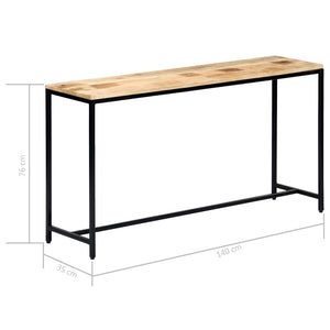 vidaXL Console Table 140x35x76 cm Solid Rough Mango Wood