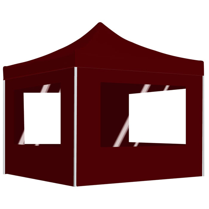 vidaXL Professional Folding Party Tent with Walls Aluminium 3x3 m Wine Red