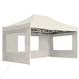 vidaXL Professional Folding Party Tent with Walls Aluminium 4.5x3 m Cream