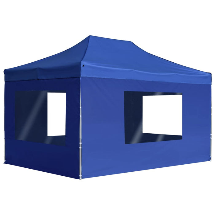 vidaXL Professional Folding Party Tent with Walls Aluminium 4.5x3 m Blue