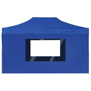 vidaXL Professional Folding Party Tent with Walls Aluminium 4.5x3 m Blue