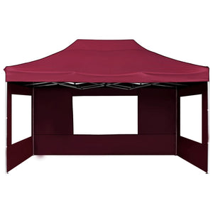 vidaXL Professional Folding Party Tent with Walls Aluminium 4.5x3 m Wine Red