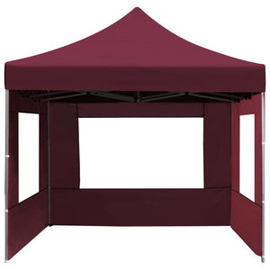 vidaXL Professional Folding Party Tent with Walls Aluminium 4.5x3 m Wine Red