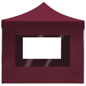 vidaXL Professional Folding Party Tent with Walls Aluminium 4.5x3 m Wine Red