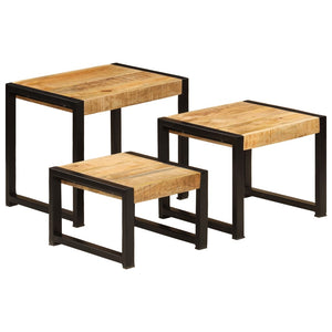 vidaXL Nesting Tables 3 pcs Solid Mango Wood