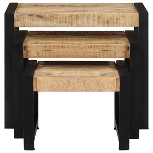 vidaXL Nesting Tables 3 pcs Solid Mango Wood