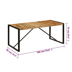 vidaXL Dining Table 180x90x75 cm Solid Mango Wood