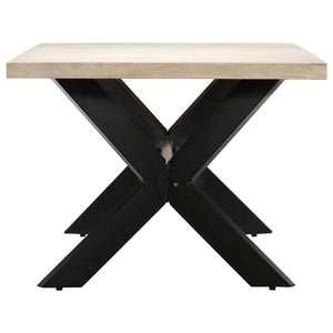 vidaXL Dining Table White 200x100x75 cm Solid Mango Wood