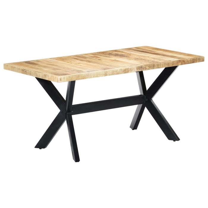 vidaXL Dining Table 160x80x75 cm Solid Rough Mango Wood