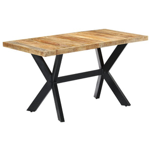 vidaXL Dining Table 140x70x75 cm Solid Rough Mango Wood