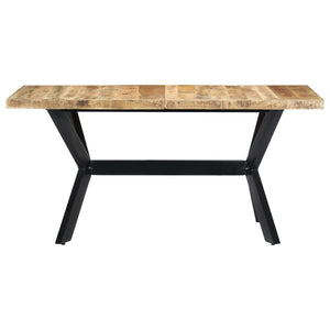 vidaXL Dining Table 140x70x75 cm Solid Rough Mango Wood