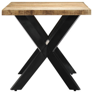 vidaXL Dining Table 140x70x75 cm Solid Rough Mango Wood