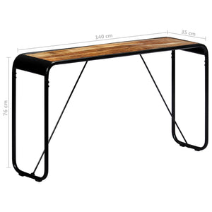 vidaXL Console Table 140x35x76 cm Solid Rough Mango Wood