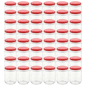 vidaXL Glass Jam Jars with Red Lid 48 pcs 230 ml