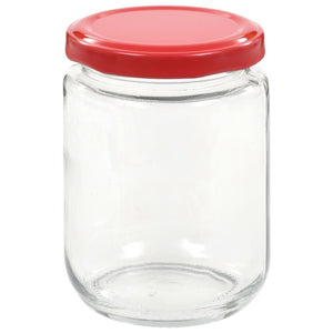 vidaXL Glass Jam Jars with Red Lid 48 pcs 230 ml