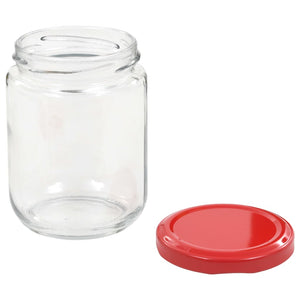 vidaXL Glass Jam Jars with Red Lid 48 pcs 230 ml