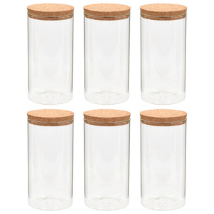 vidaXL Storage Glass Jars with Cork Lid 6 pcs 1100 ml