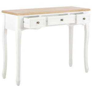 vidaXL Dressing Console Table with 3 Drawers White