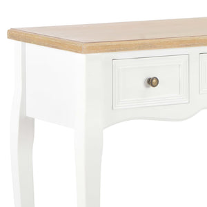 vidaXL Dressing Console Table with 3 Drawers White