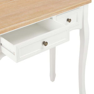 vidaXL Dressing Console Table with 3 Drawers White