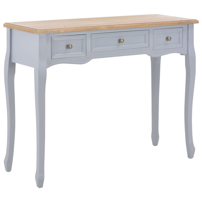 vidaXL Dressing Console Table with 3 Drawers Grey