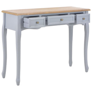 vidaXL Dressing Console Table with 3 Drawers Grey