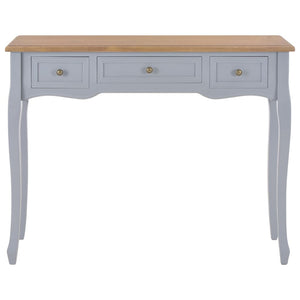 vidaXL Dressing Console Table with 3 Drawers Grey