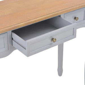 vidaXL Dressing Console Table with 3 Drawers Grey