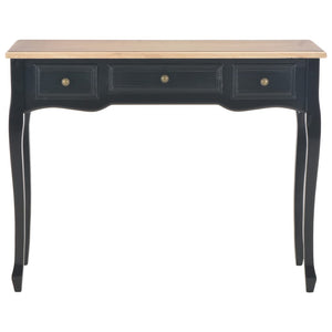 vidaXL Dressing Console Table with 3 Drawers Black