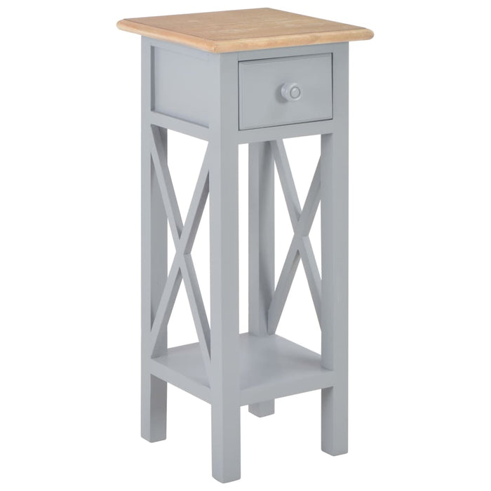 vidaXL Side Table Grey 27x27x65.5 cm Wood