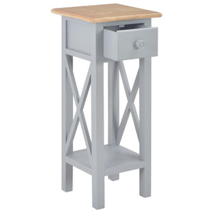 vidaXL Side Table Grey 27x27x65.5 cm Wood