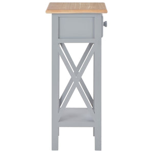 vidaXL Side Table Grey 27x27x65.5 cm Wood