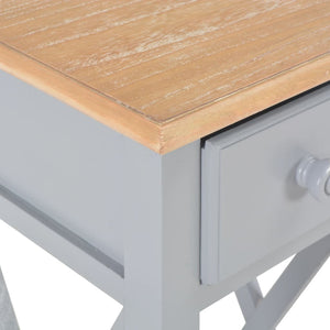 vidaXL Side Table Grey 27x27x65.5 cm Wood