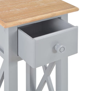 vidaXL Side Table Grey 27x27x65.5 cm Wood