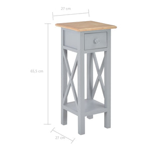 vidaXL Side Table Grey 27x27x65.5 cm Wood