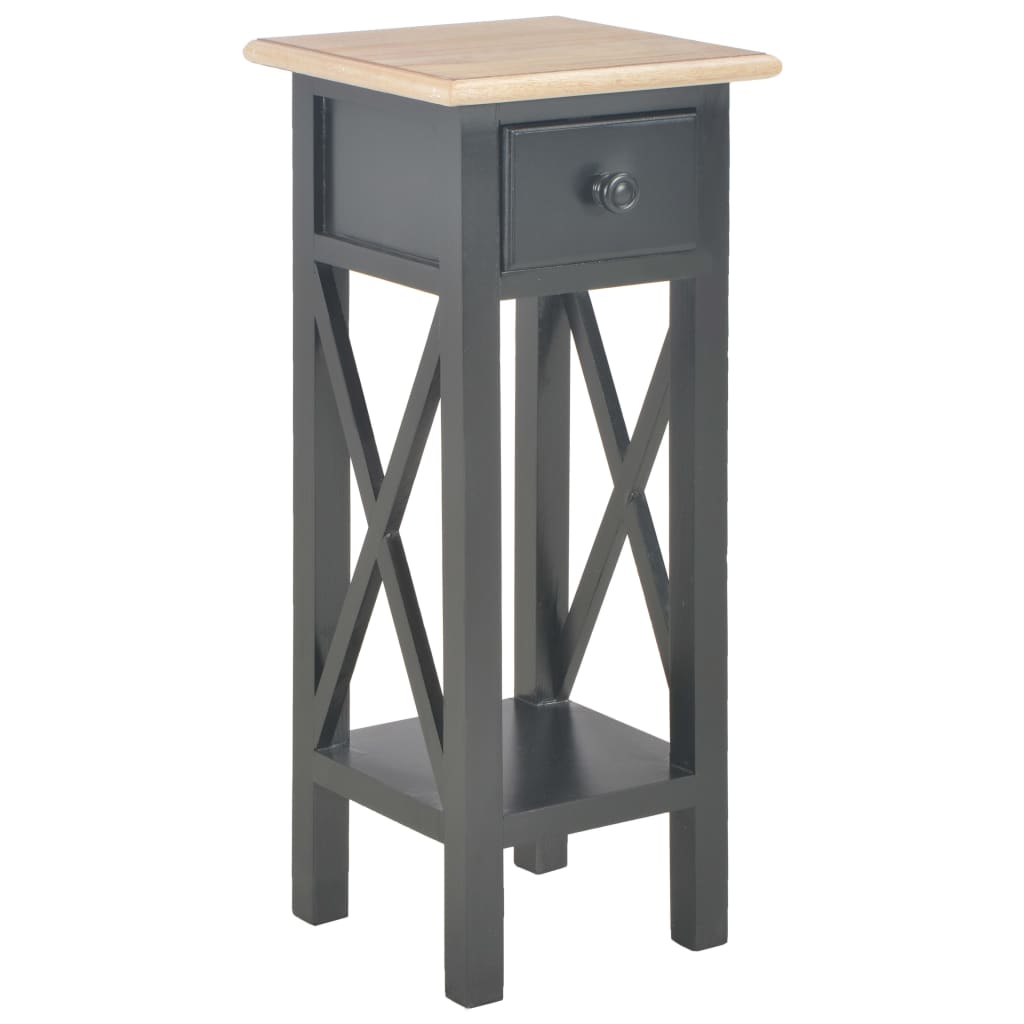 vidaXL Side Table Black 27x27x65.5 cm Wood