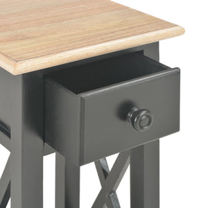 vidaXL Side Table Black 27x27x65.5 cm Wood