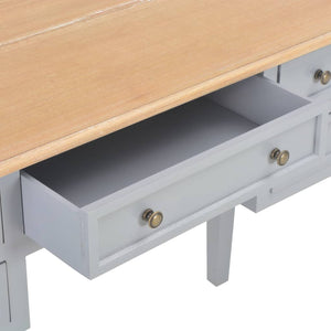 vidaXL Writing Desk Grey 109.5x45x77.5 cm Wood