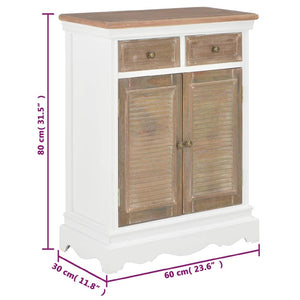 vidaXL Sideboard White 60x30x80 cm Solid Wood