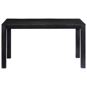 vidaXL Dining Table Black 118x60x76 cm Solid Mango Wood