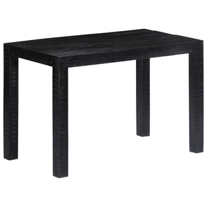 vidaXL Dining Table Black 118x60x76 cm Solid Mango Wood