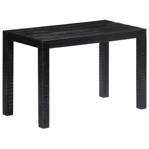 vidaXL Dining Table Black 118x60x76 cm Solid Mango Wood