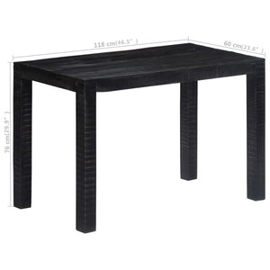 vidaXL Dining Table Black 118x60x76 cm Solid Mango Wood